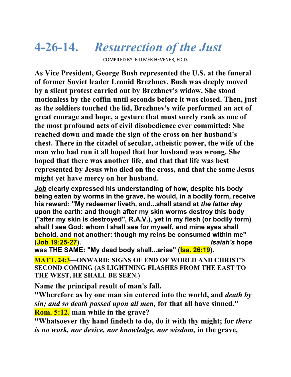 4-26-14. Resurrection of the Just