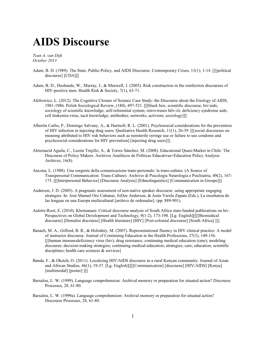 AIDS Discourse