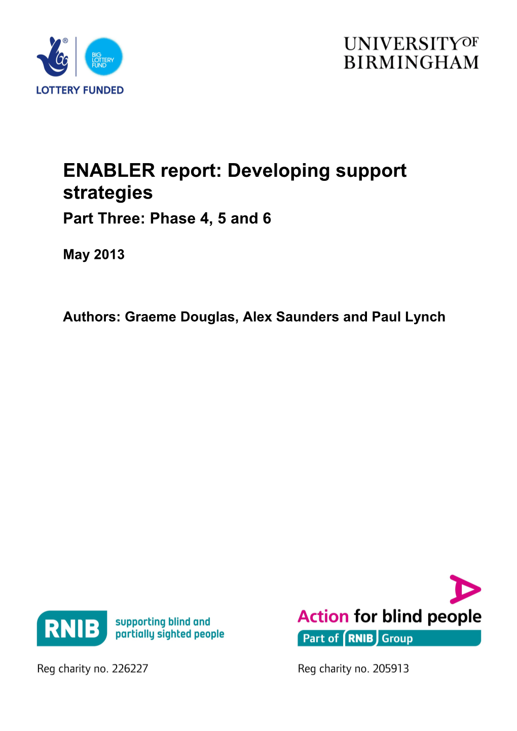 ENABLER Report: Developing Support Strategies