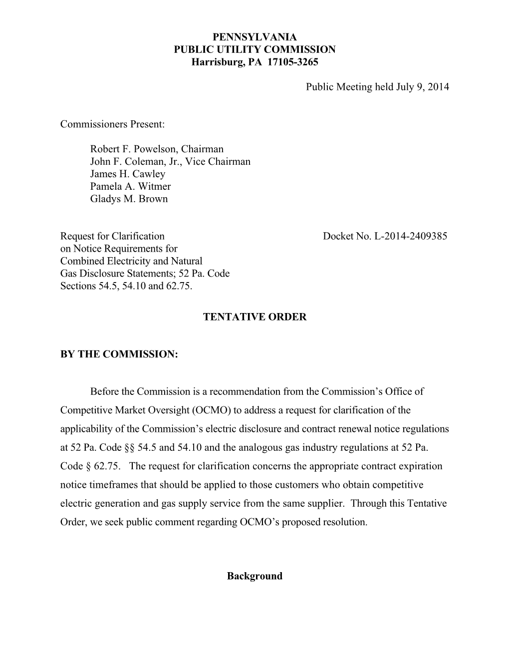 Public Utility Commission s1