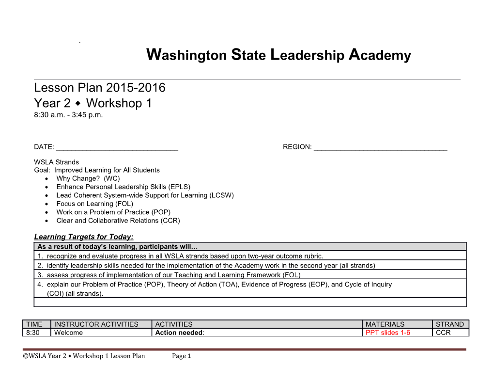 Washington State Leadership Academy