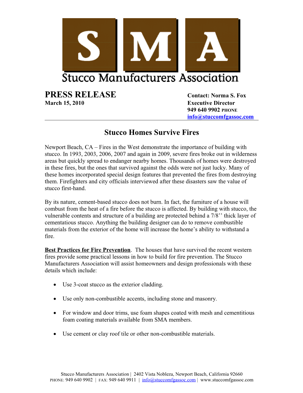 SMA Offers a Series of Stucco DVD S to Educate the Building Professional