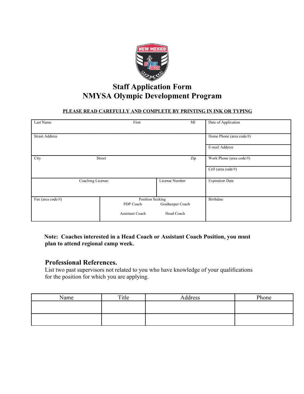 NMYSA Olympic Development Program