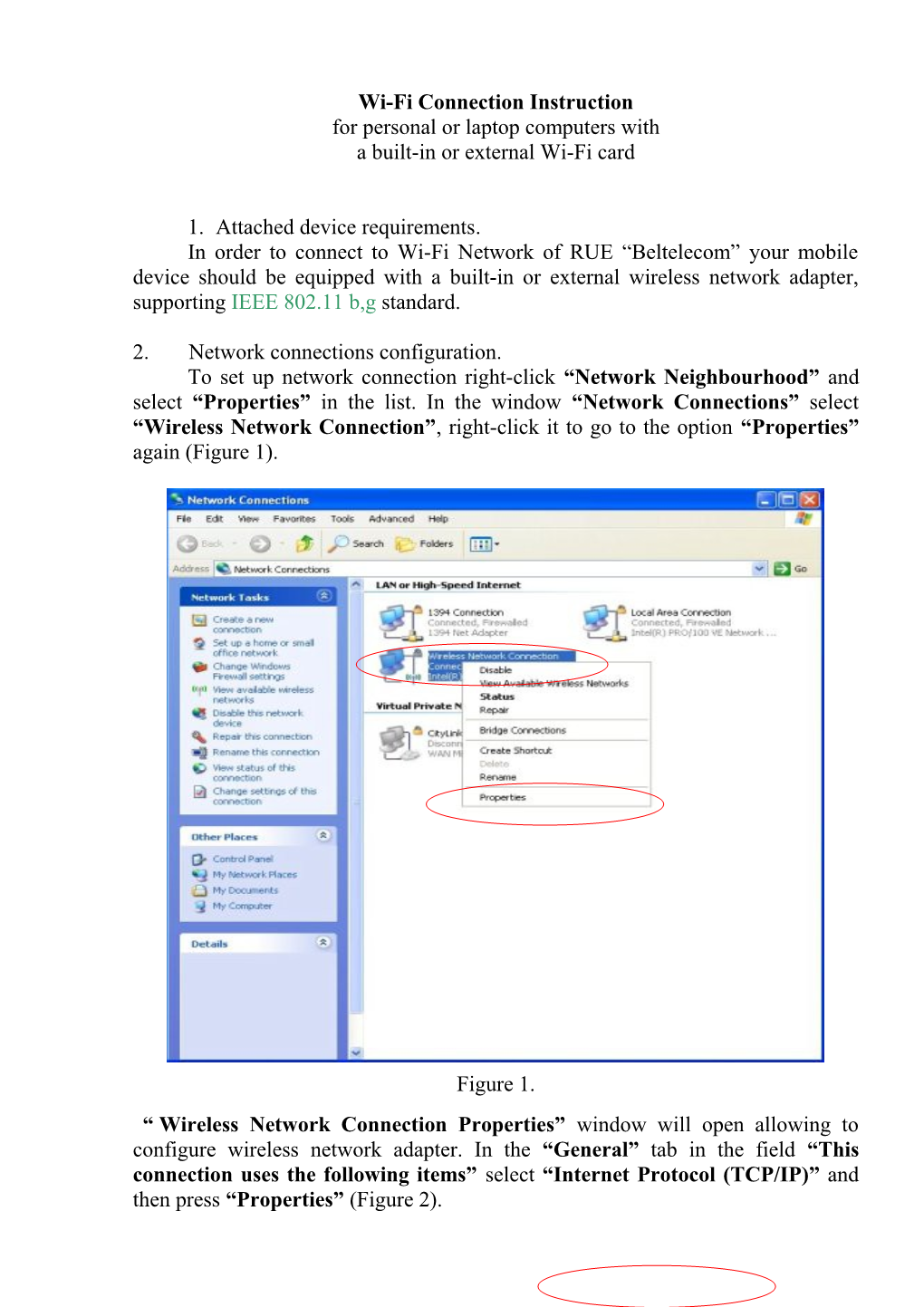 Wi-Fi Connection Instruction