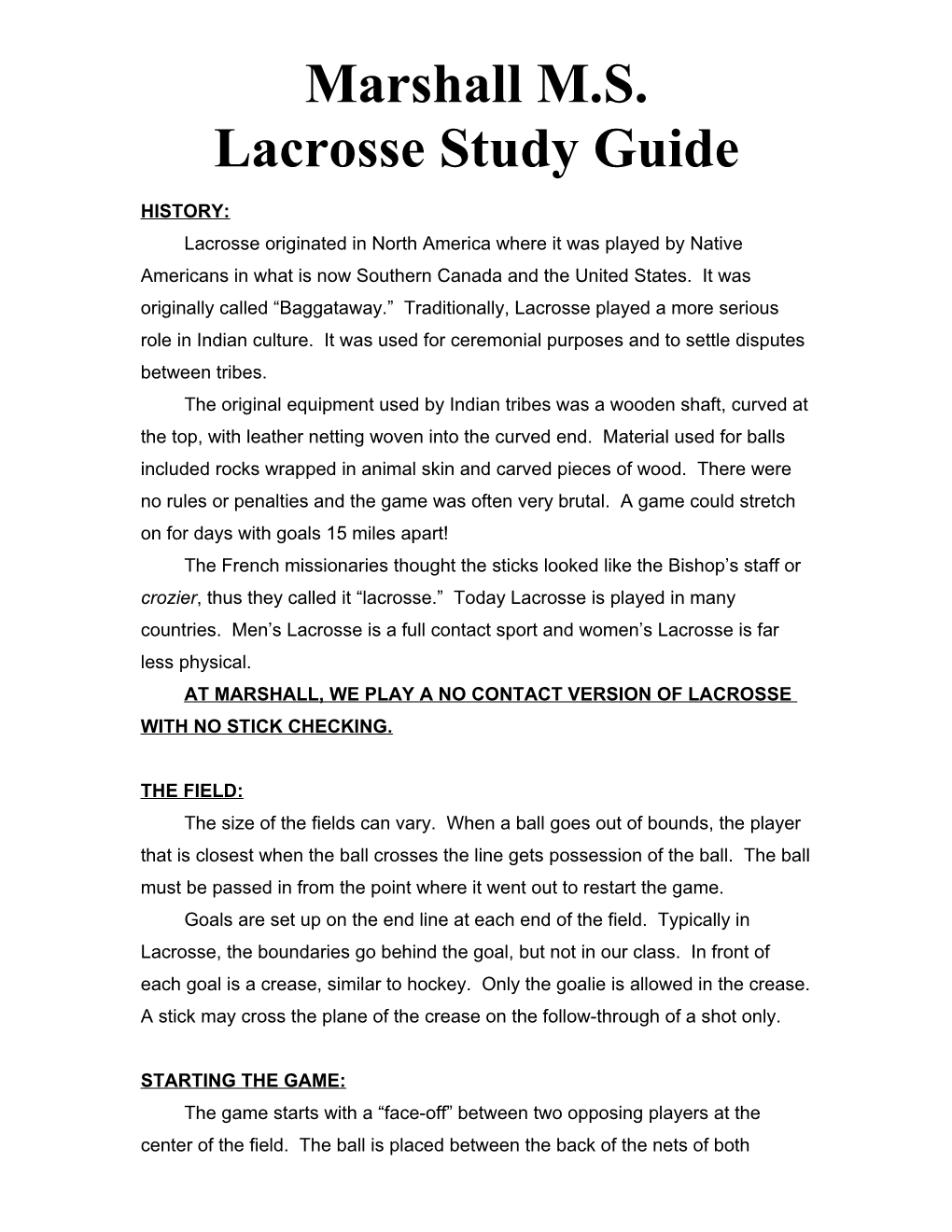 Lacrosse Study Guide s1