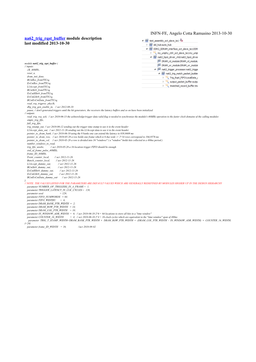 Na62 Trig Rqst Buffer Module Description