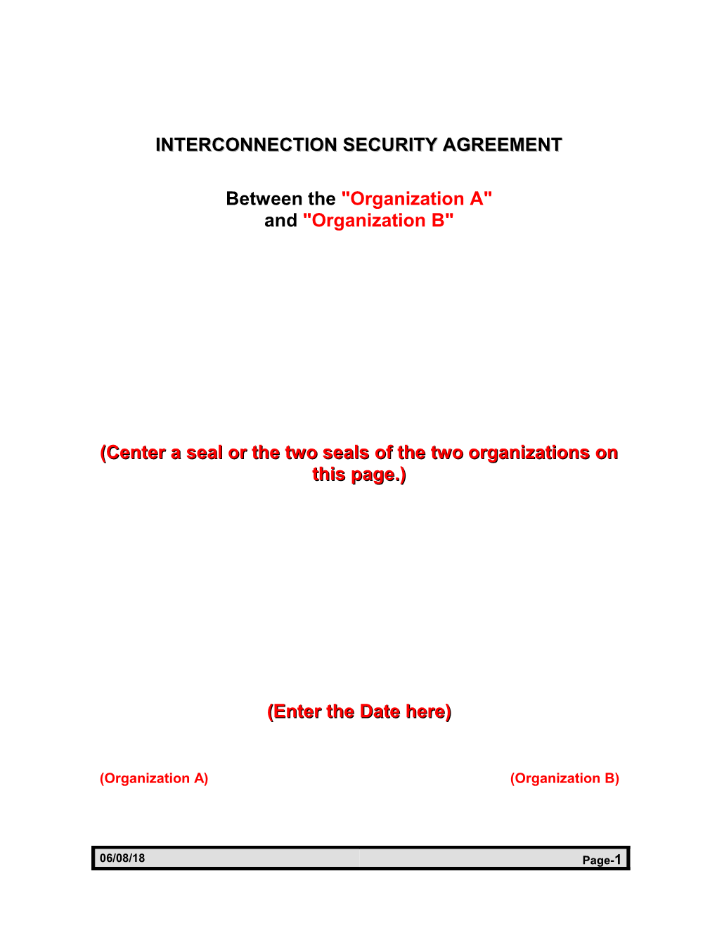 Interconnection Security Agreement