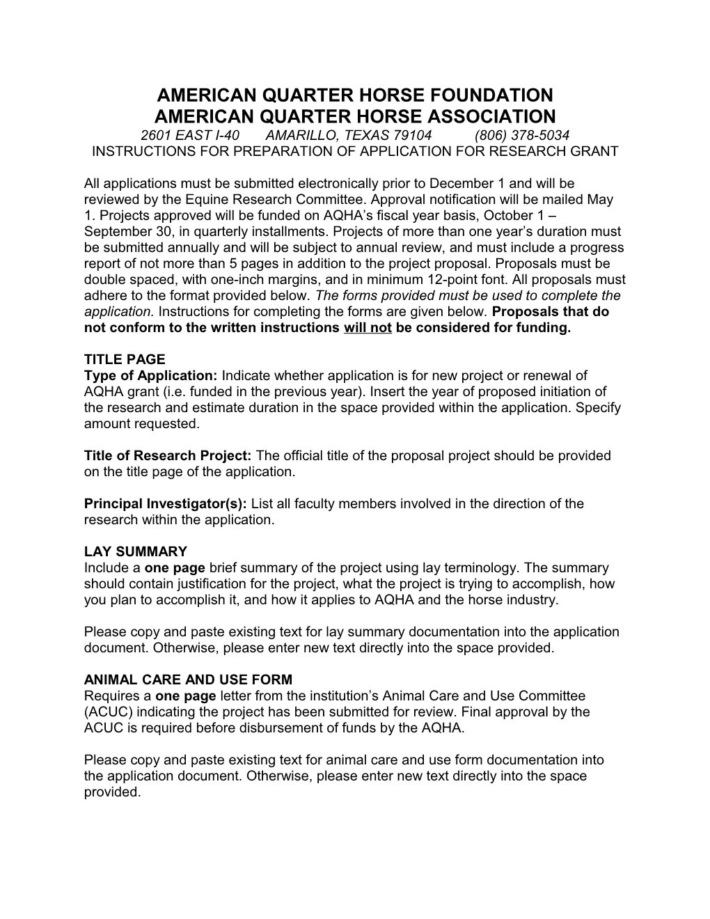 American Quarter Horse Foundation