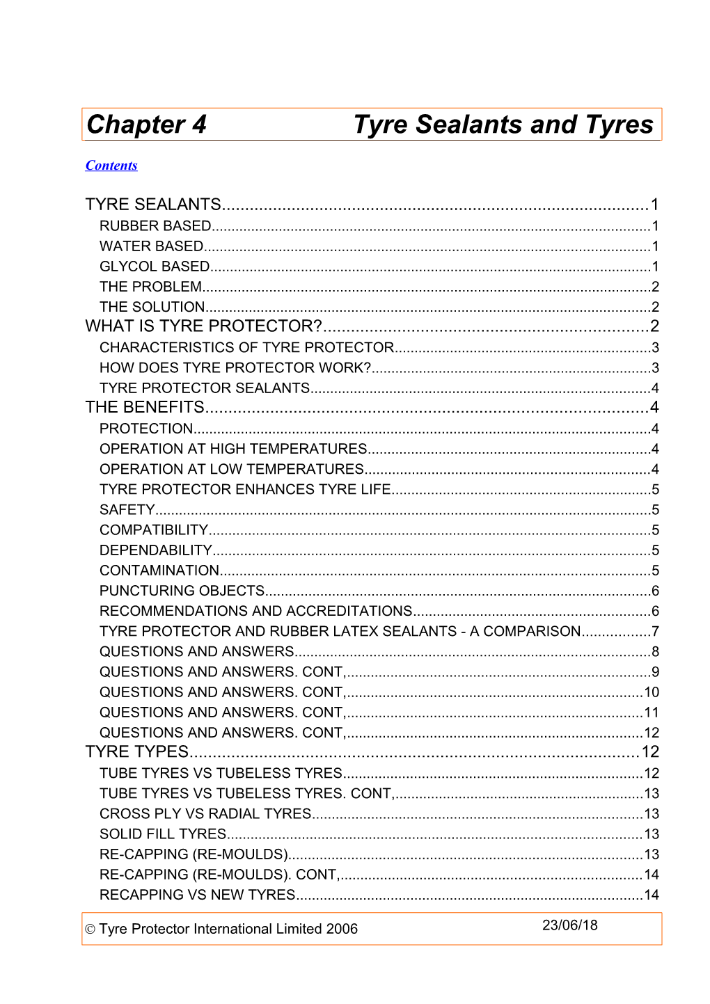 Tyre Protector Industries Operations Manual