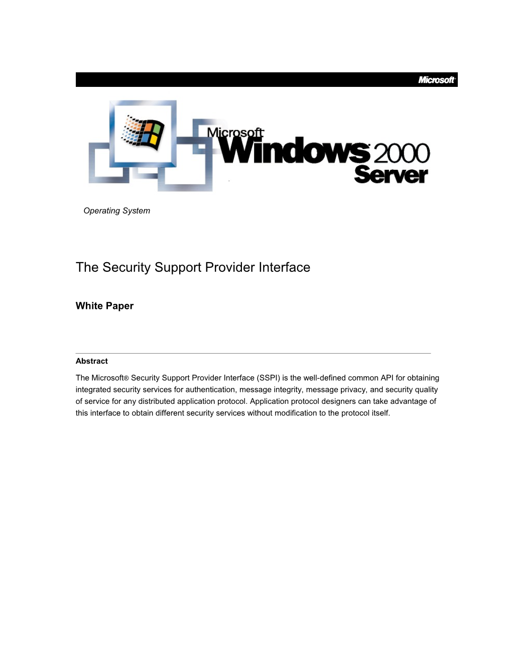 The Security Support Provider Interface
