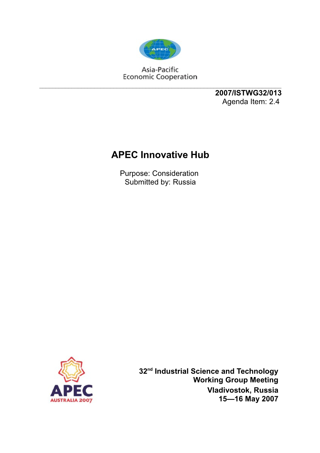 Apec Self-Funded Project Information