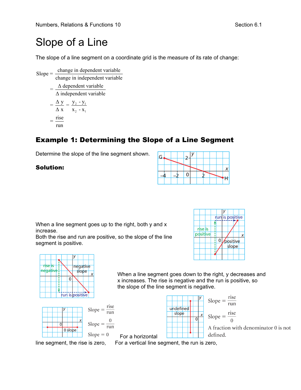 Numbers, Relations & Functions 10 Section 6.1