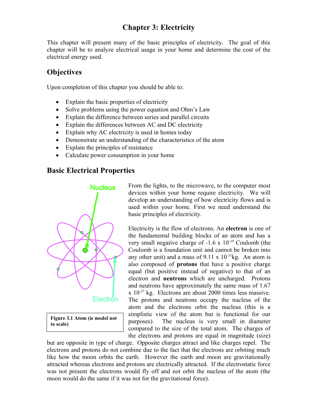 Chapter 3: Sound and Electricity