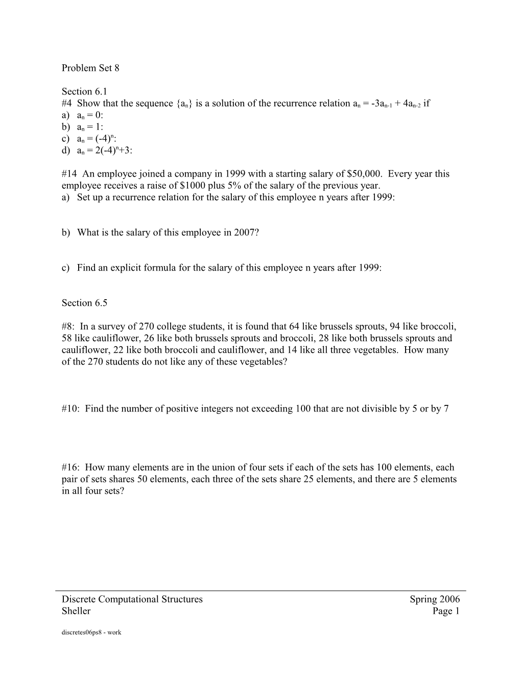 Problem Set 8 Solutions