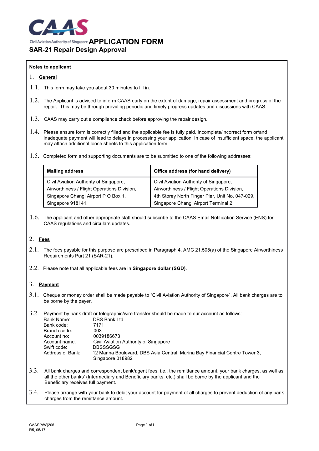 SAR-21 Repair Design Approval