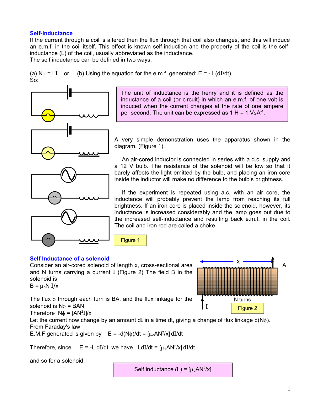 The Self Inductance Can Be Defined in Two Ways