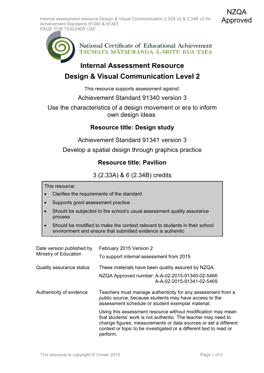 Level 2 Design and Visual Communication Internal Assessment Resource