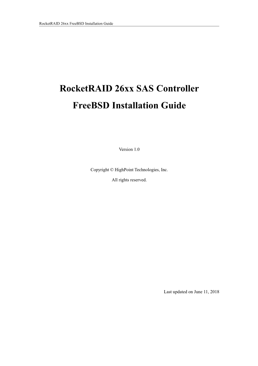 Rocketraid 26Xx Freebsd Installation Guide