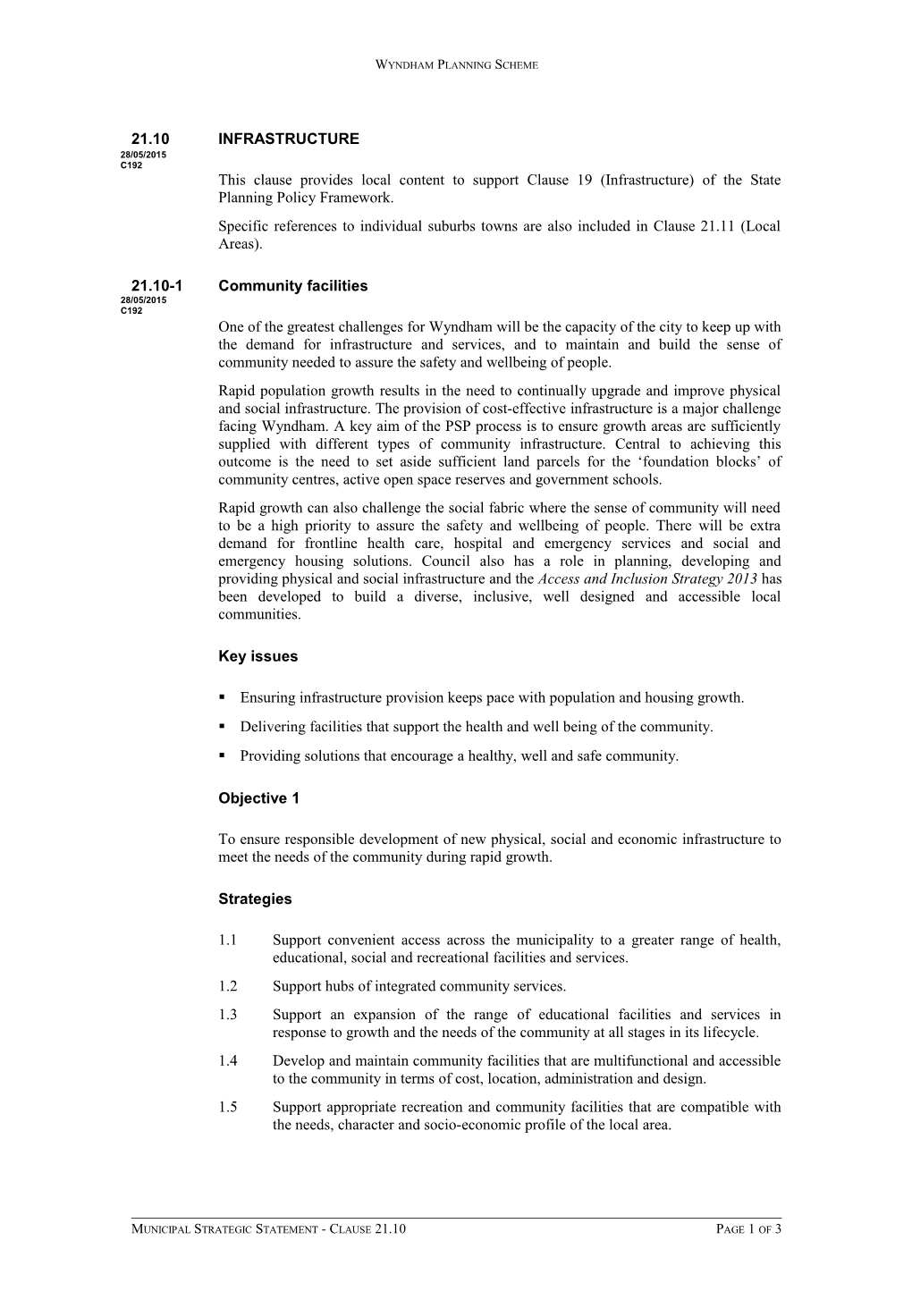 Specific References to Individual Suburbs Towns Are Also Included in Clause 21.11 (Local Areas)