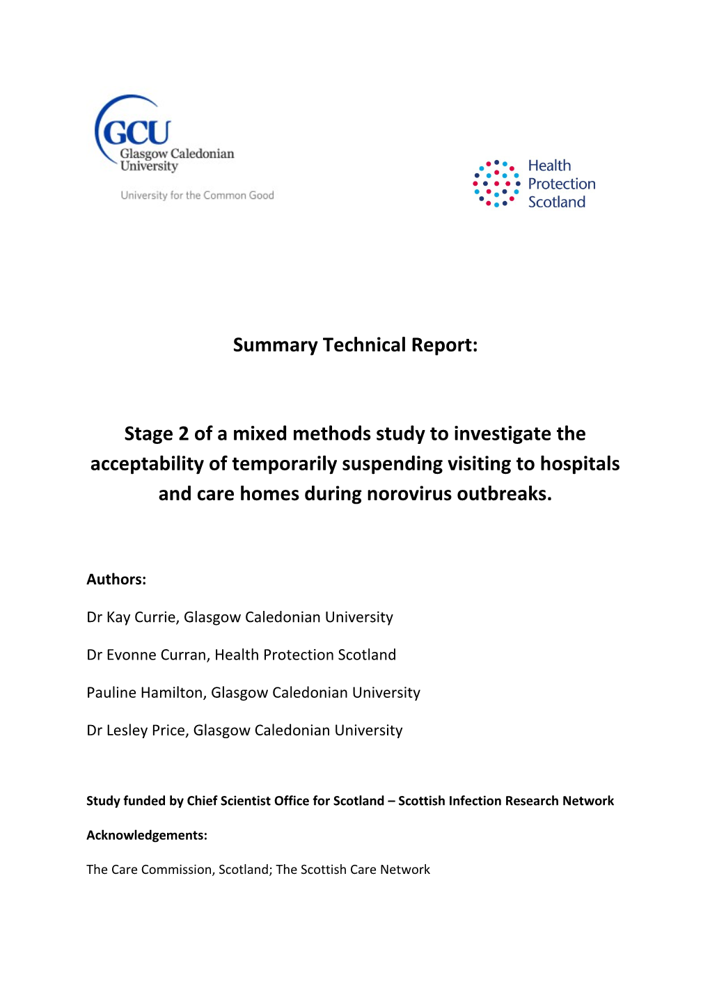 Summary Technical Report