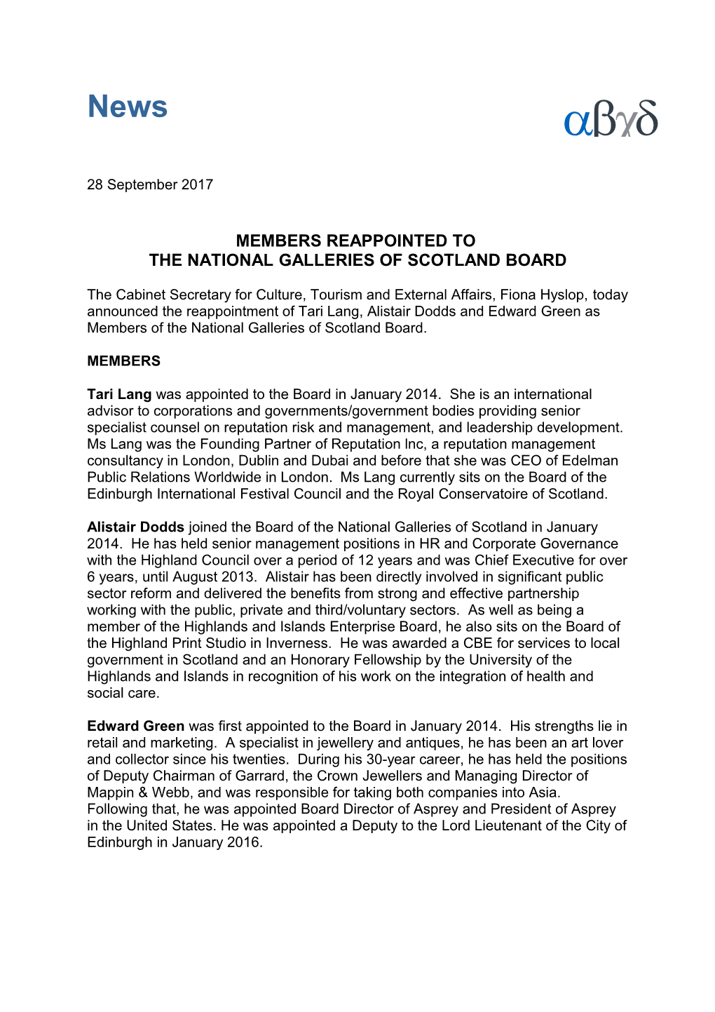 The National Galleries of Scotland Board