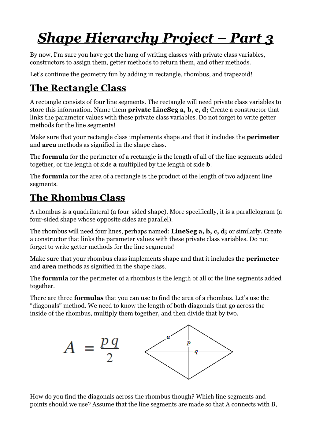 Shape Hierarchy Project Part 3