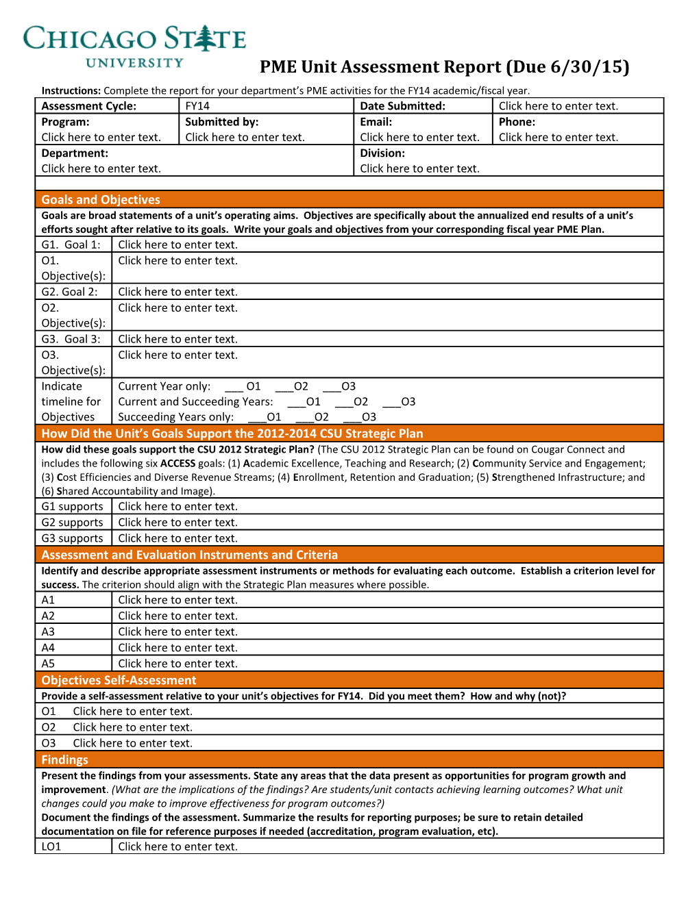 PME Unitassessment Report (Due 6/30/15)