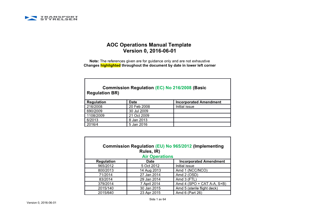 AOC Operations Manual Template