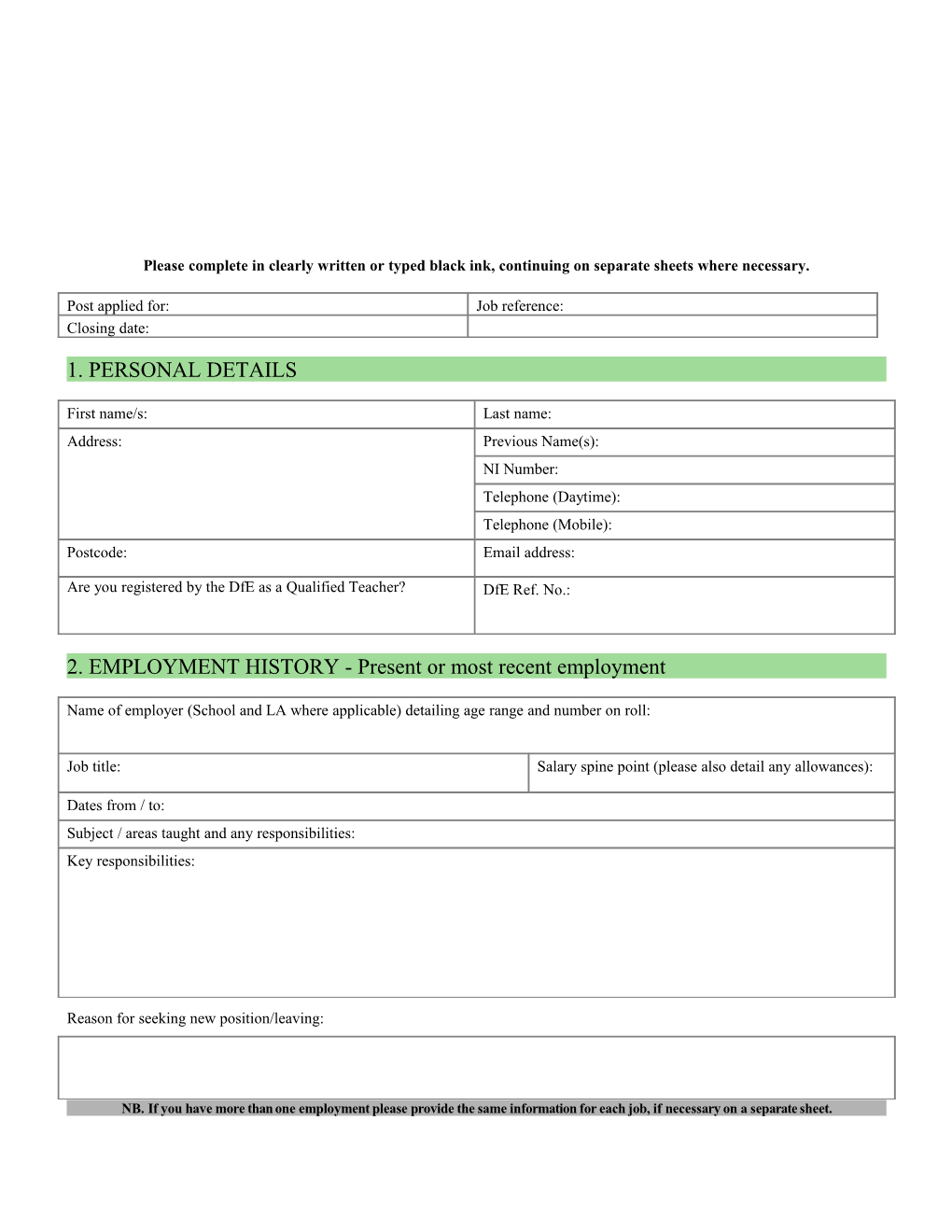 Application for Employment s22