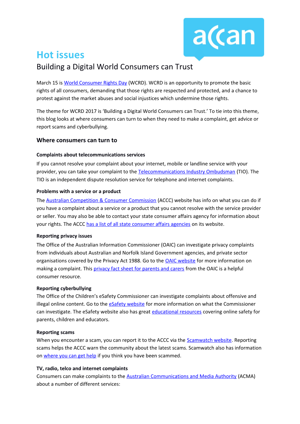 Building a Digital World Consumers Can Trust