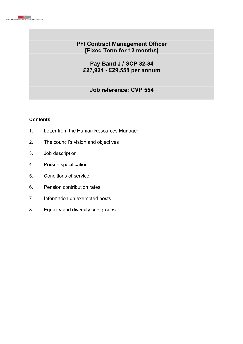 PFI Contract Management Officer