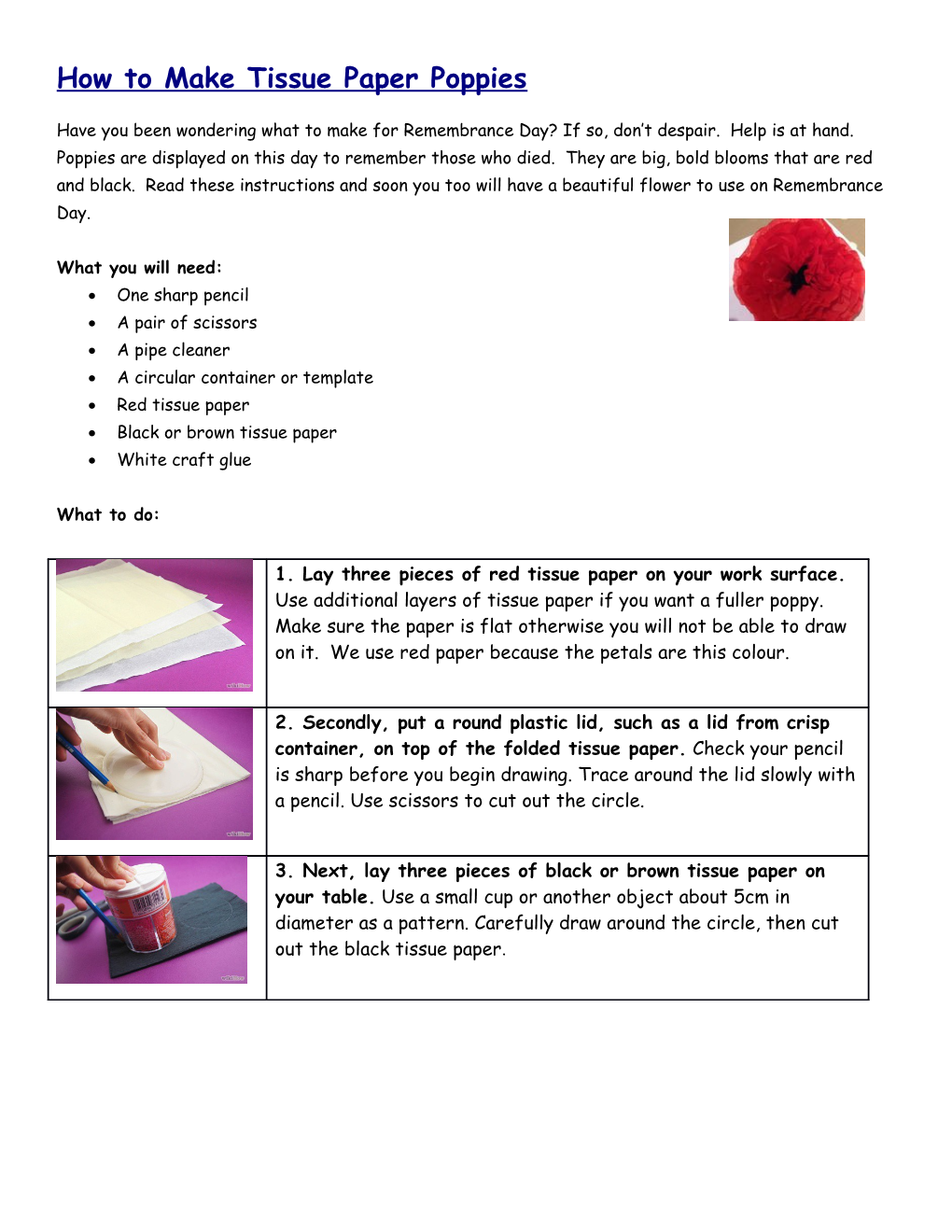 How to Make Tissue Paper Poppies