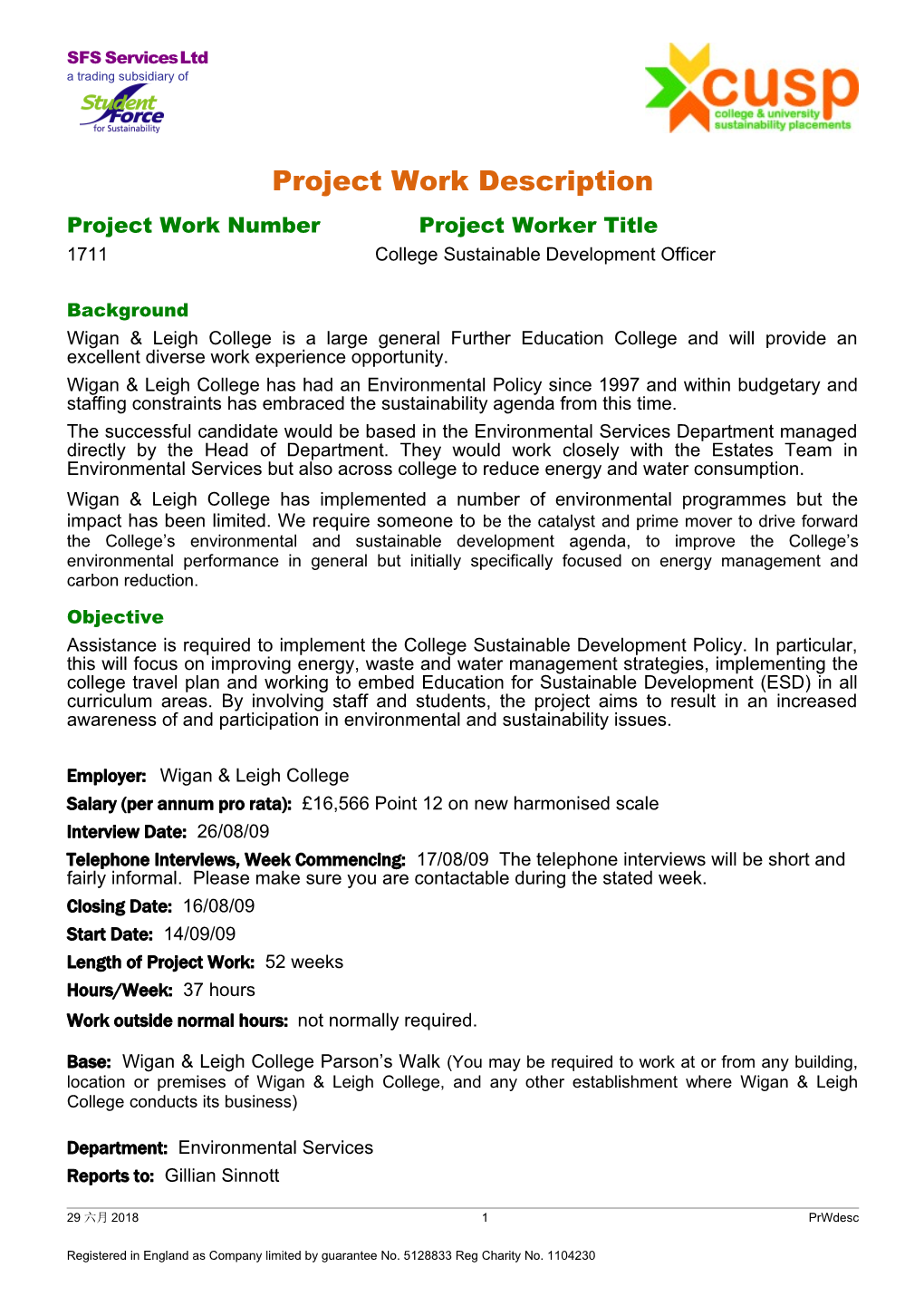 Project Work Number Project Worker Title