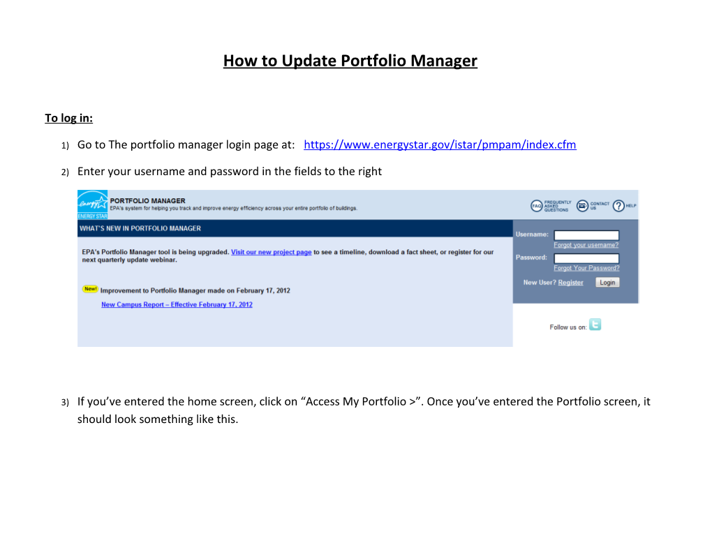 How to Update Portfolio Manager