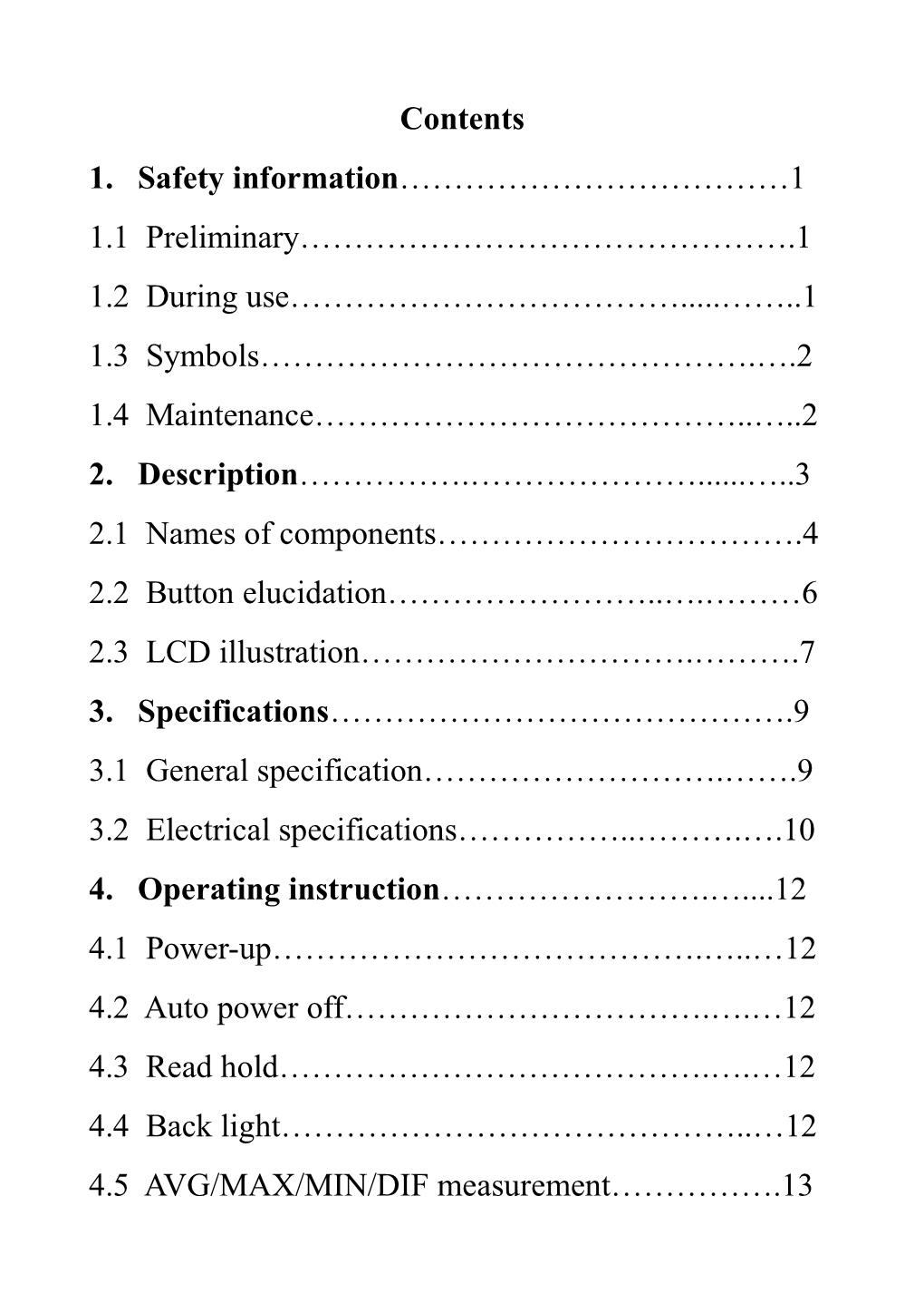 1. Safety Information 1