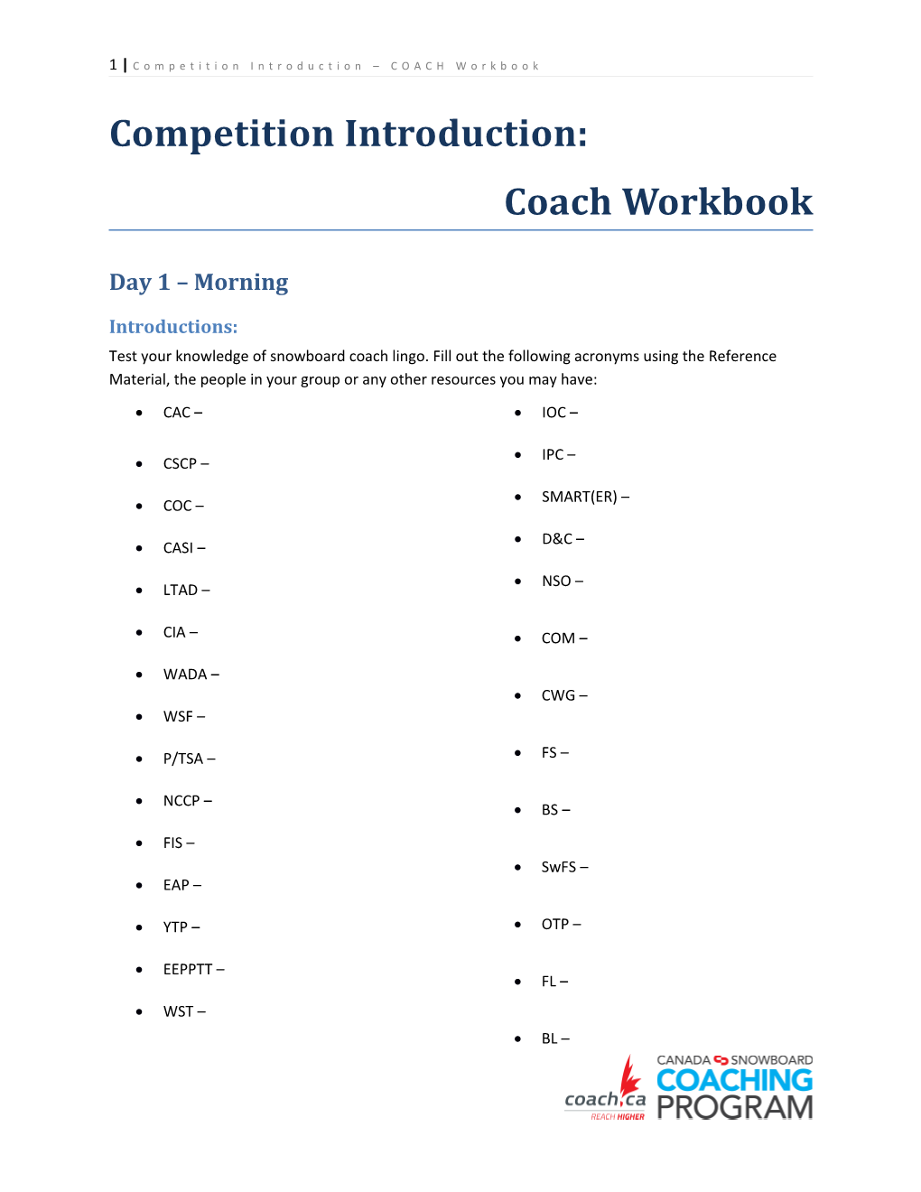 Competition Introduction: LF Guide