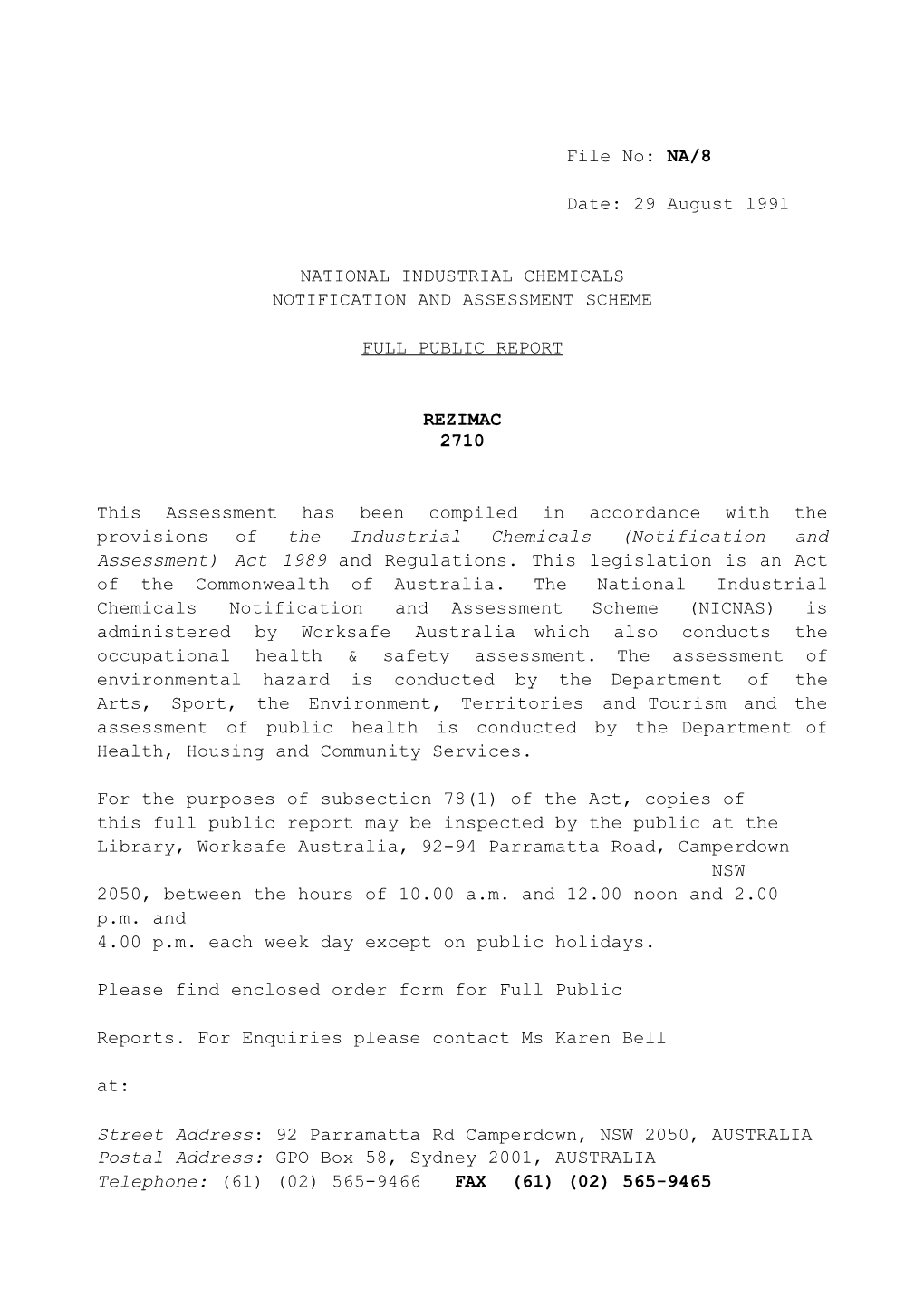 National Industrial Chemicals Notification and Assessment Scheme s44