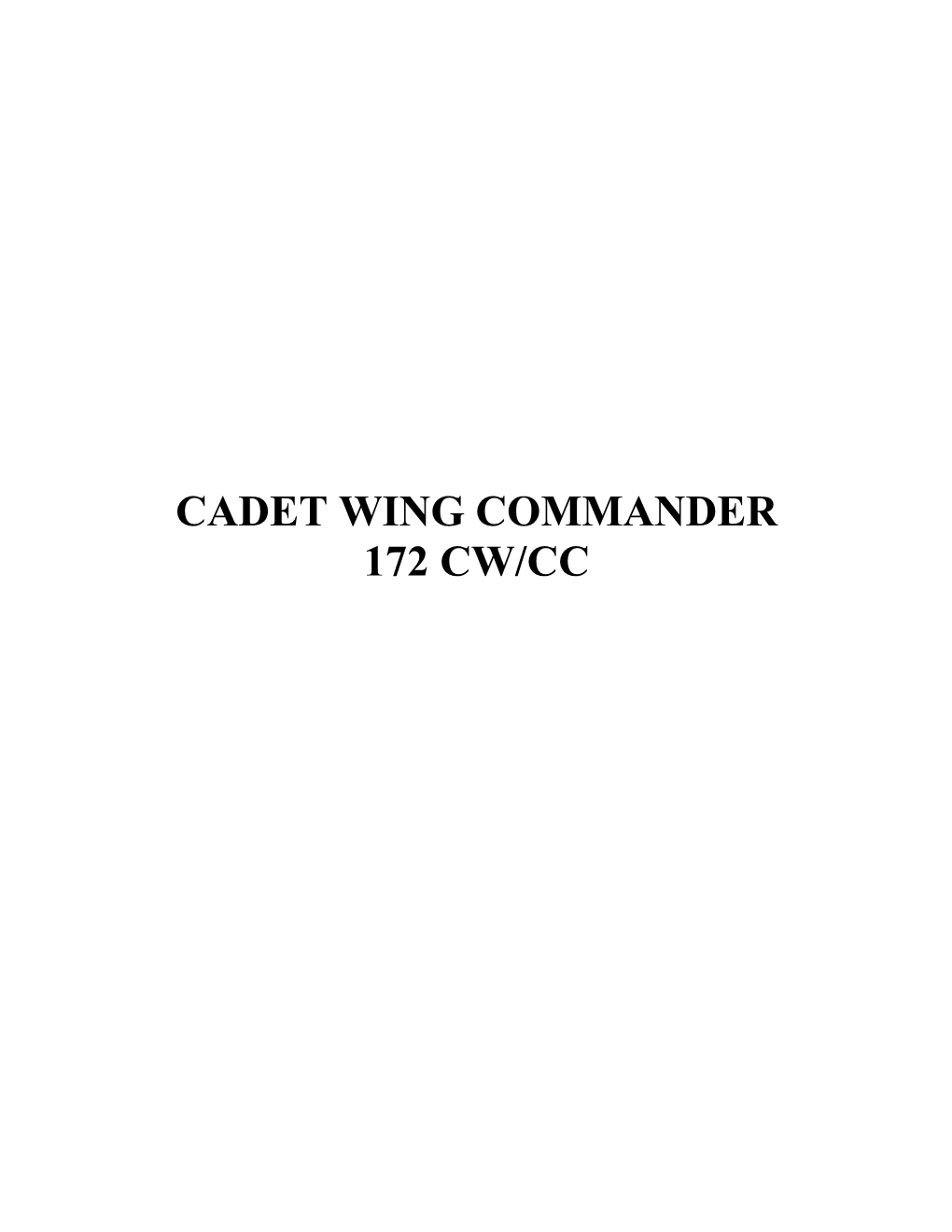 Cadet Wing Commander
