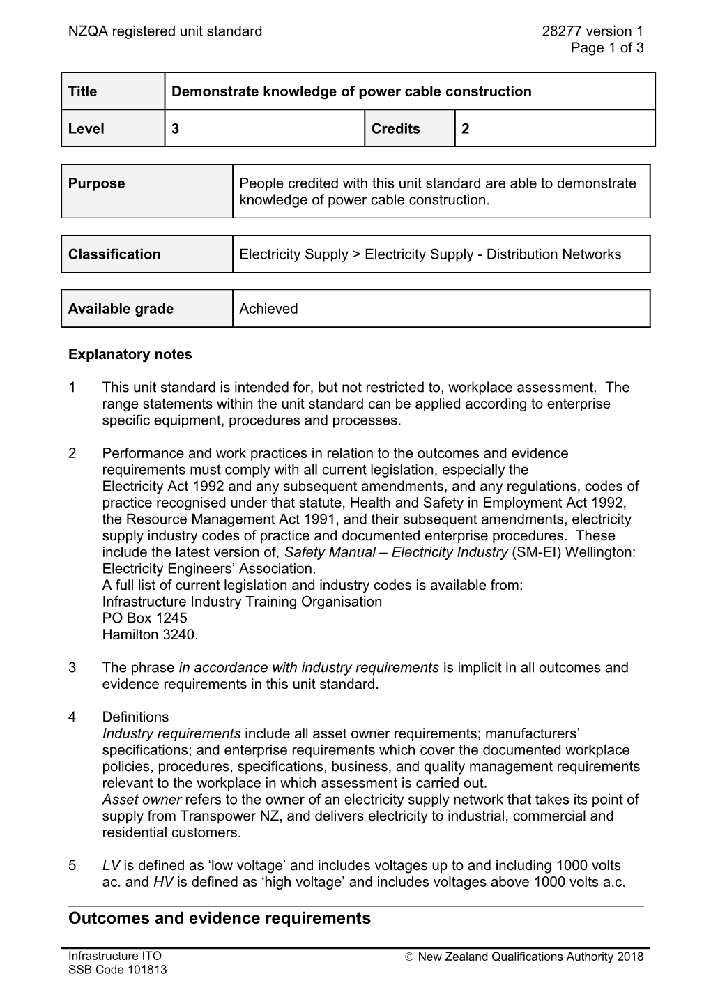 28277 Demonstrate Knowledge of Power Cable Construction