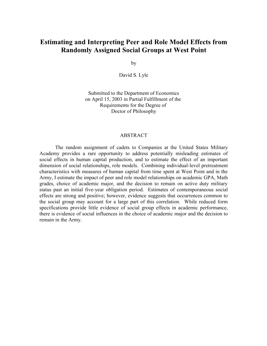 Parental Absences, Relocation, and Children's Education: Evidence from the U s1