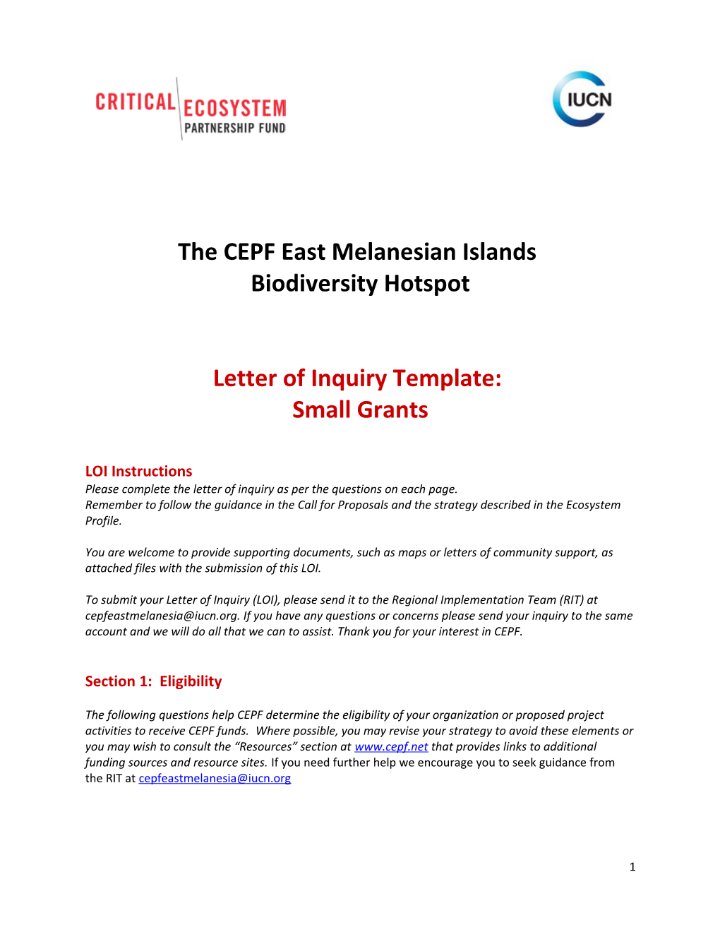 The CEPF East Melanesian Islands