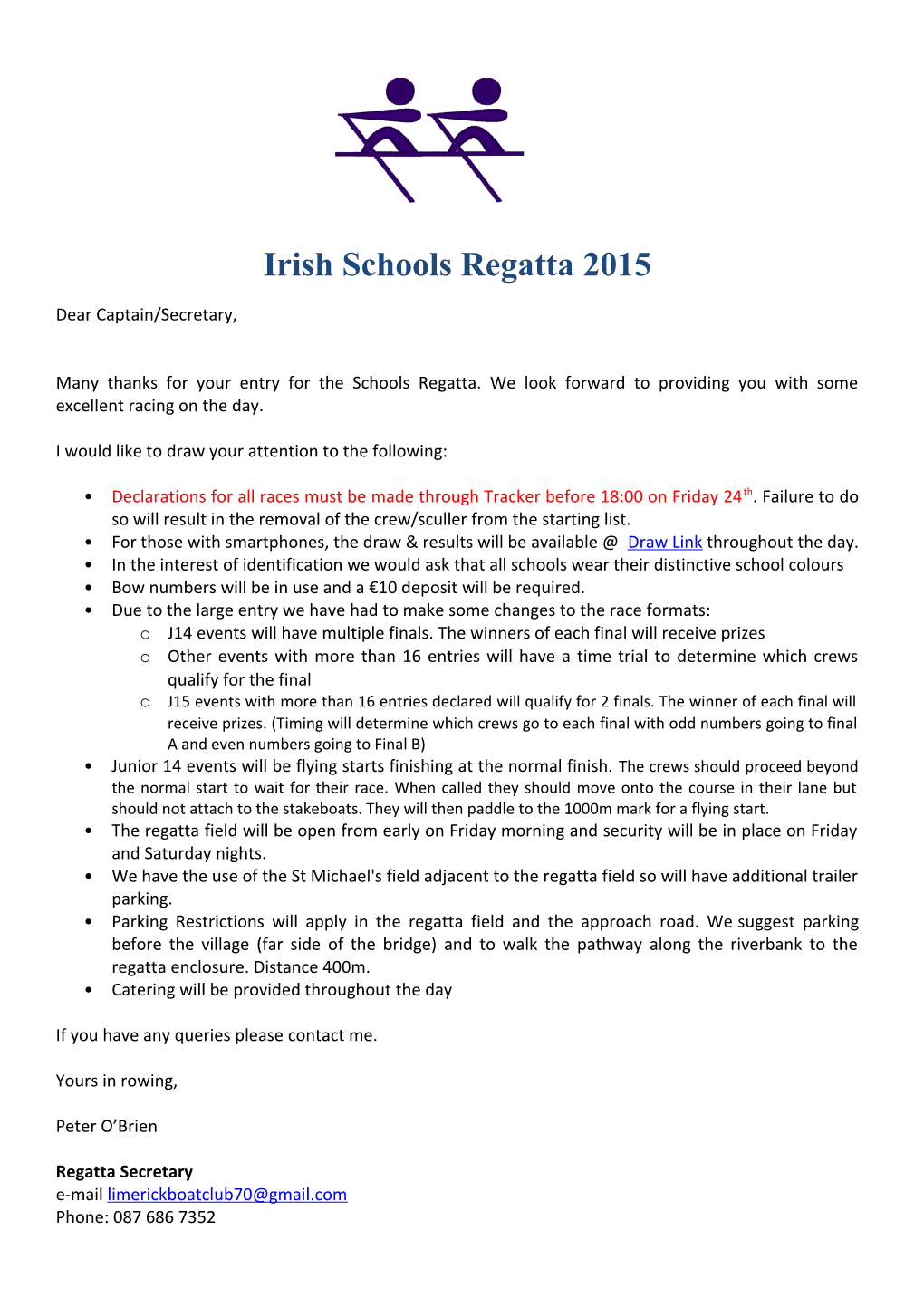 Irish Schools Regatta 2015