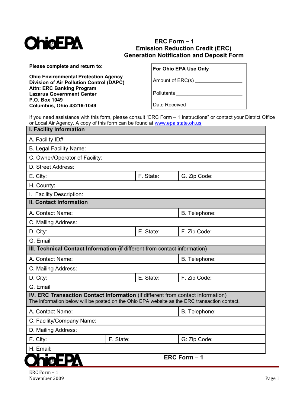 Emission Reduction Credit (ERC)