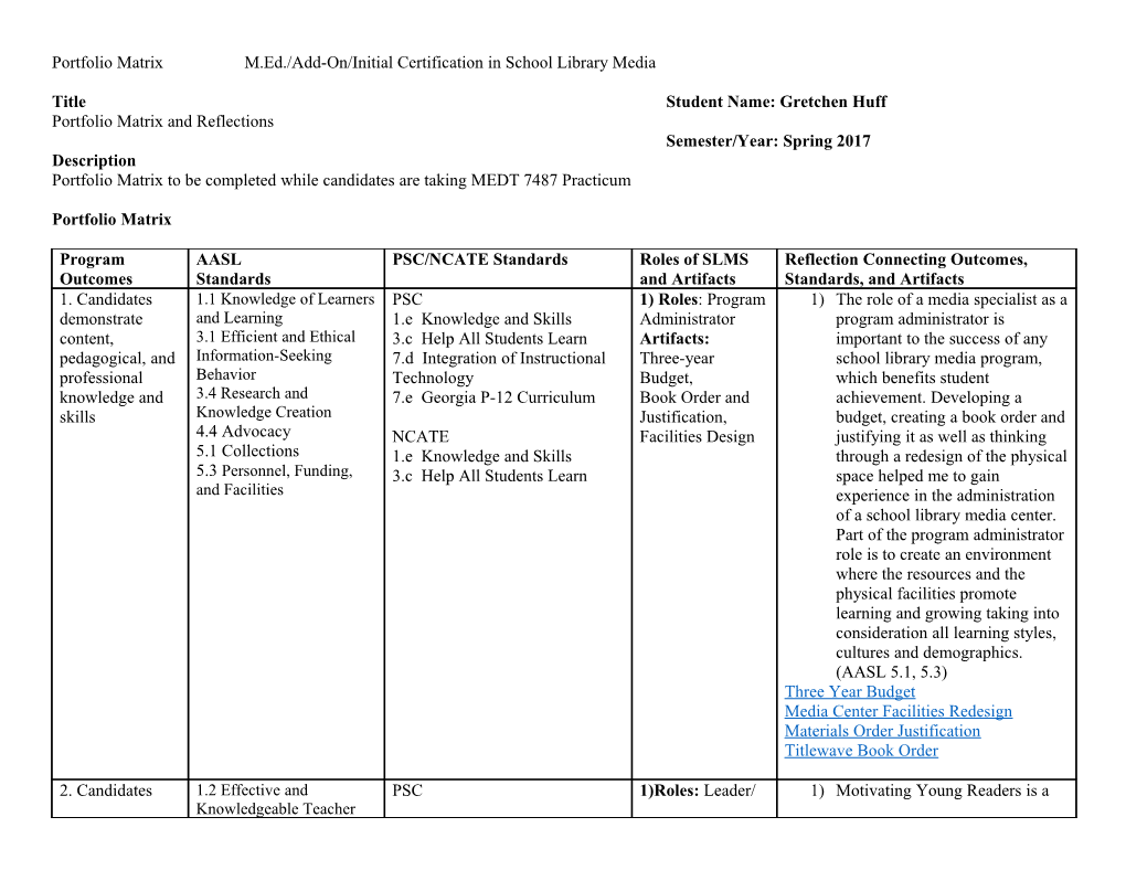 Mentor Survey 1 UWG Student Has Completed Approximately Half of the Coursework in the Program