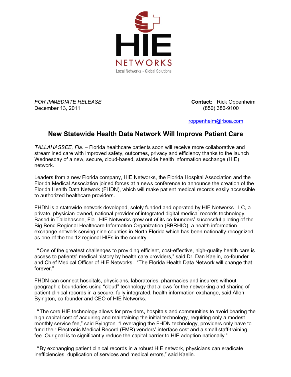 New Statewide Health Data Network Will Improve Patient Care