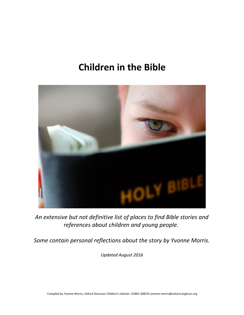 Children in the Bible: What Do Their Stories Mean for Our Missional Context