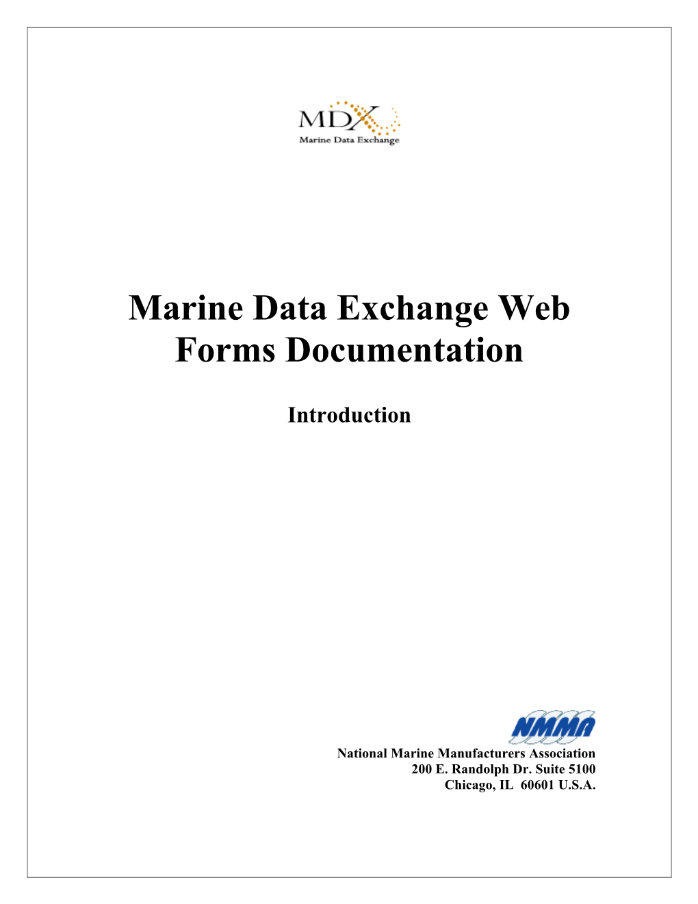 Marine Data Exchange Web Forms Documentation