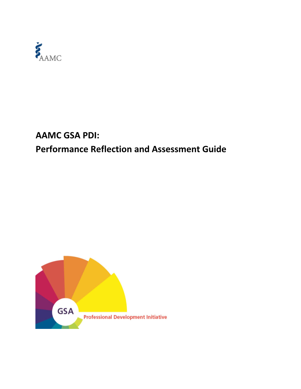 AAMC GSA PDI: Performance Reflection and Assessment Guide