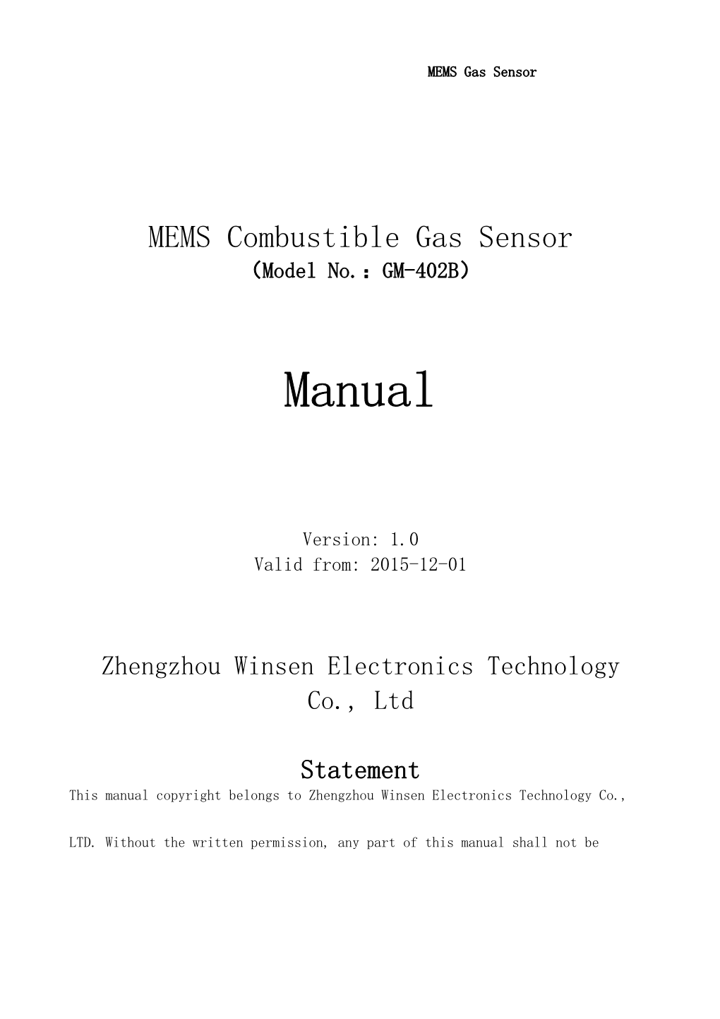 MEMS Combustible Gas Sensor