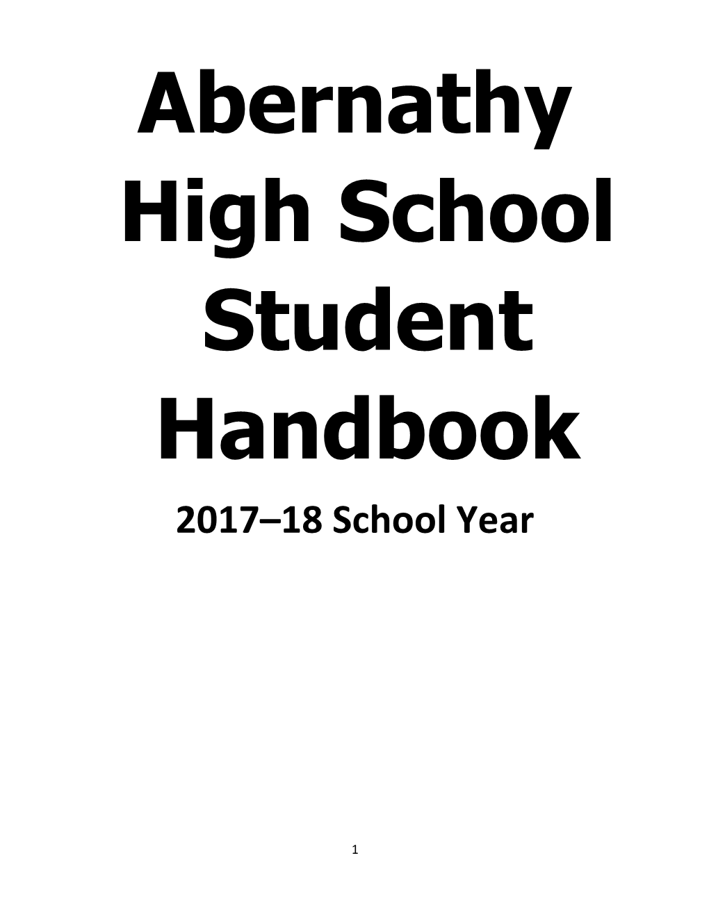 Your School's Name Student Handbook s1